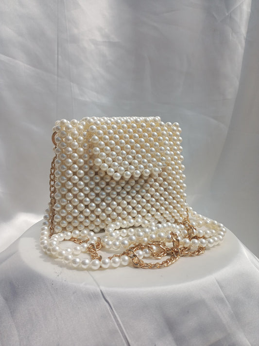 Off-White Beaded Bag