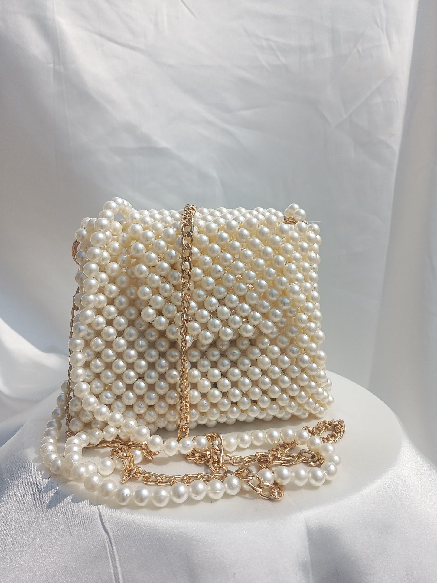 Off-White Beaded Bag