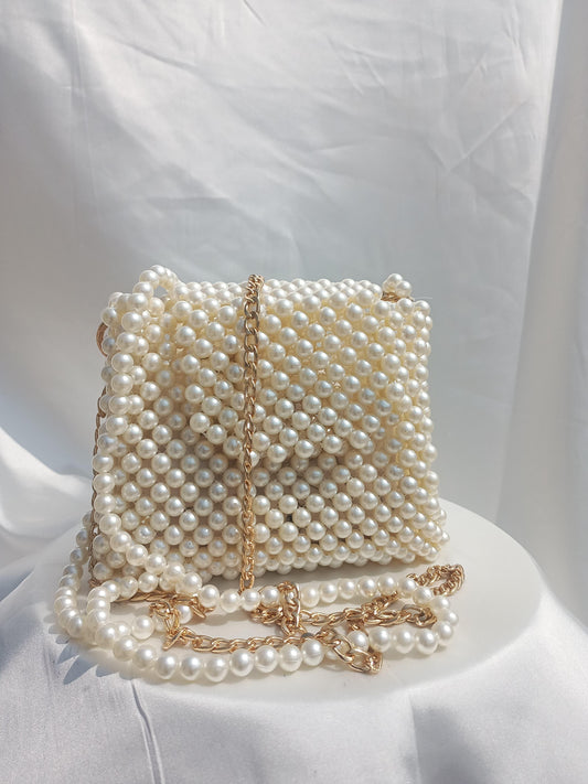 Off-White Beaded Bag