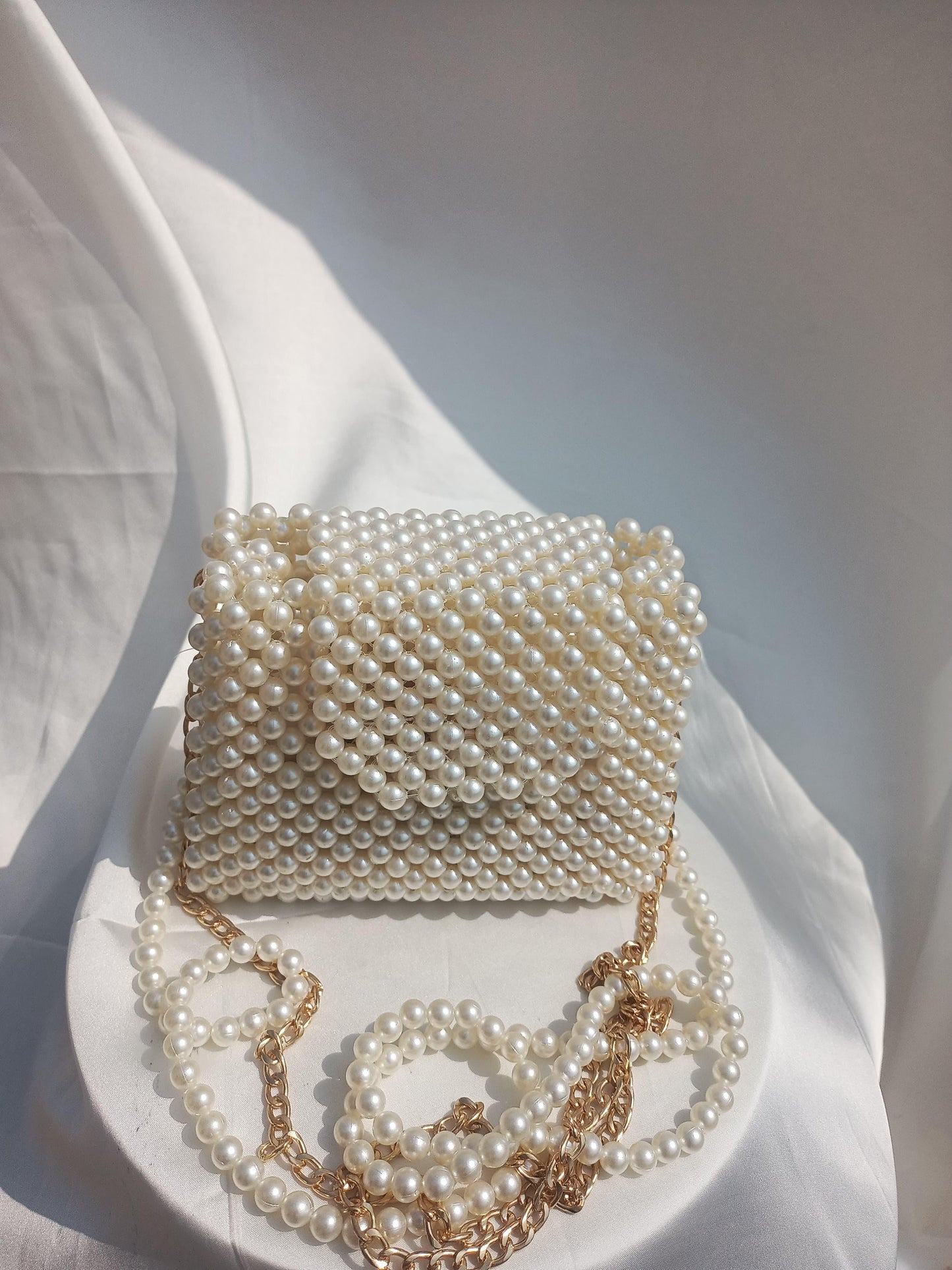 Off-White Beaded Bag